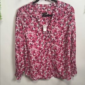 Talbots Vibrant Pink and White Blouse